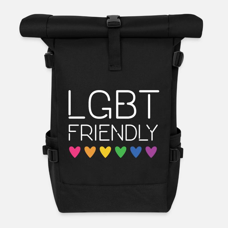 LGBT amical - Sac à dos roll top - noir