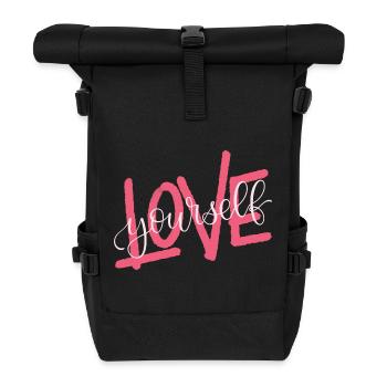 LOVE yourself - Rolltop Rucksack - Schwarz - Vorne