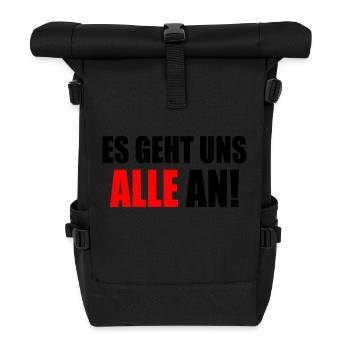 Es geht uns alle an - Rolltop Rucksack - Schwarz - Vorne