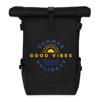 Good Summer Holiday Vibes im Urlaub - Rolltop Rucksack - Schwarz - Vorne