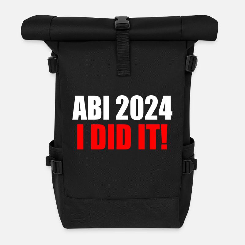 Abi 2024 - Rolltop Rucksack - Schwarz