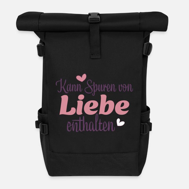 Kann Spuren von Liebe enthalten - Rolltop Rucksack - Schwarz