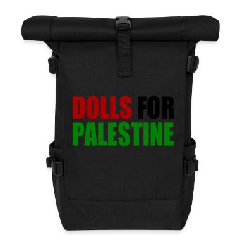dolls for palestine - Roll Top Backpack - black - Front