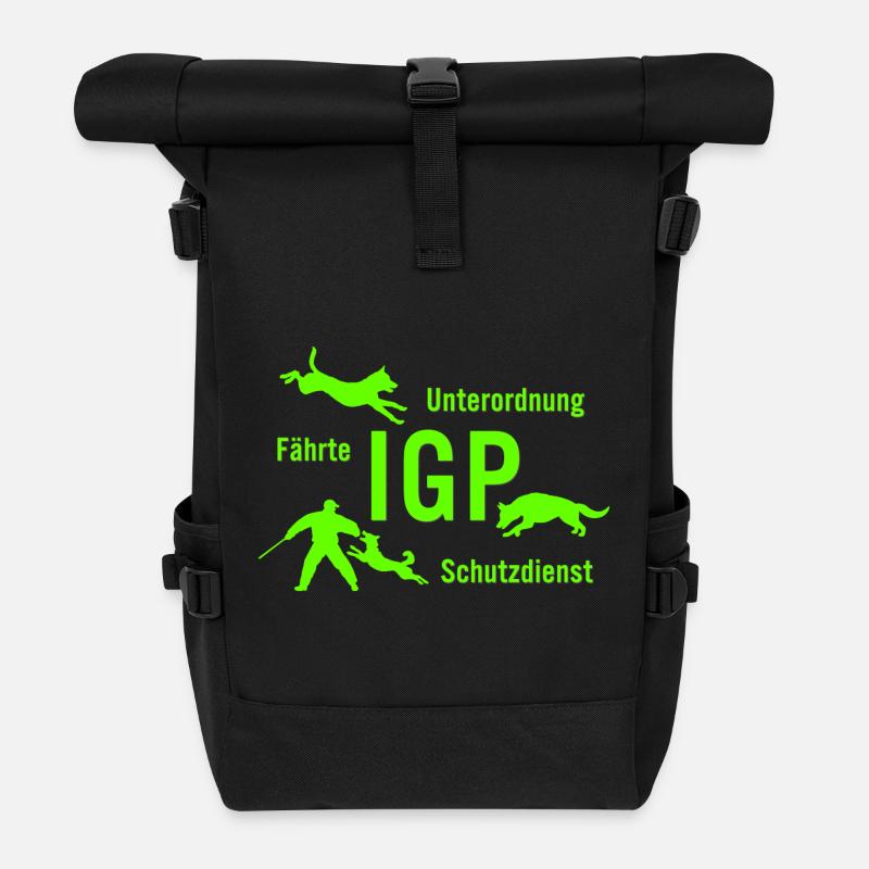 IGP Hundesport - grün - Rolltop Rucksack - Schwarz