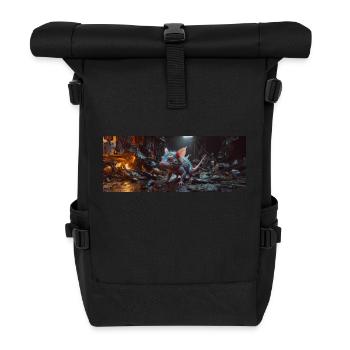 rise of mutant monster – half rat half axolotl - Roll Top Backpack - black - Front