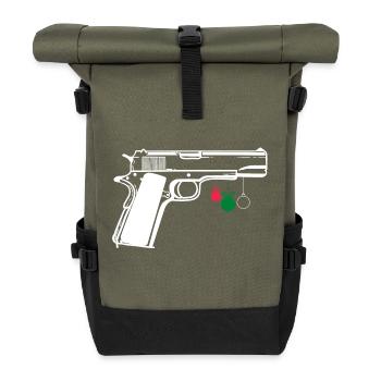 1911 Zubehör 1911 .45 ACP Sportschießen IPSC - Rolltop Rucksack - Olive/Schwarz - Vorne