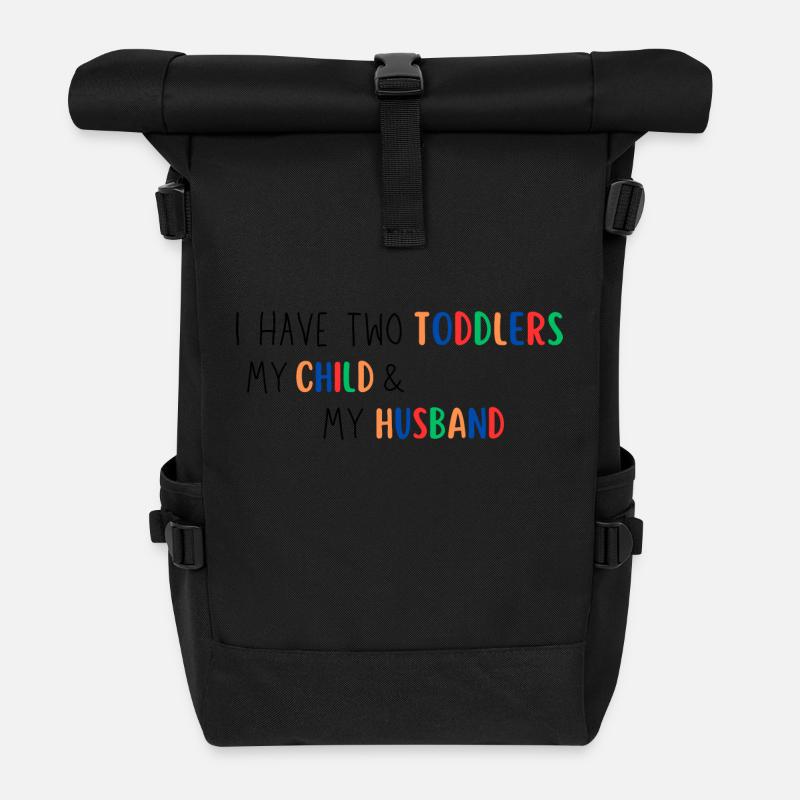 Funny Husband Design - Rolltop Rucksack - Schwarz
