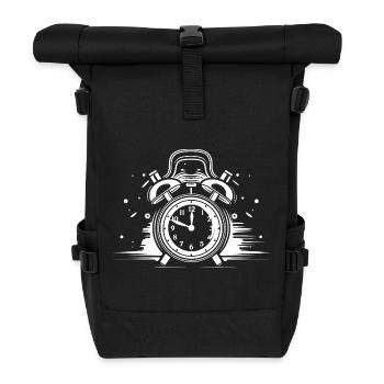 Wecker Zeichnung - Rolltop Rucksack - Schwarz - Vorne