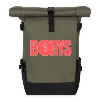 Bor ÅS - Imprimé rouge - Sac à dos roll top - olive/noir - Devant