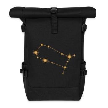Sternbild Zwillinge Sternzeichen Sternzeichen Golden - Rolltop Rucksack - Schwarz - Vorne