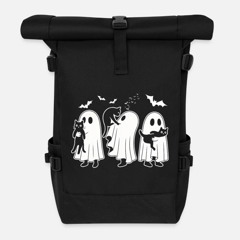Halloween Cat Lovers - Roll Top Backpack - black