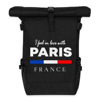 I fell in love with Paris – France Design - Roll Top Backpack - black - Front