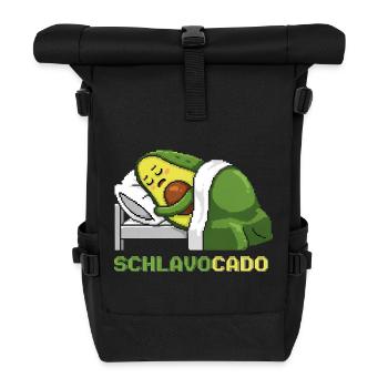 Schlavocado Avocado Schlafshirt Sleep Comfy Gesche - Rolltop Rucksack - Schwarz - Vorne