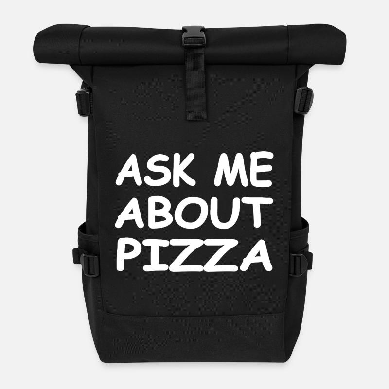 Pizza - Rolltop Rucksack - Schwarz