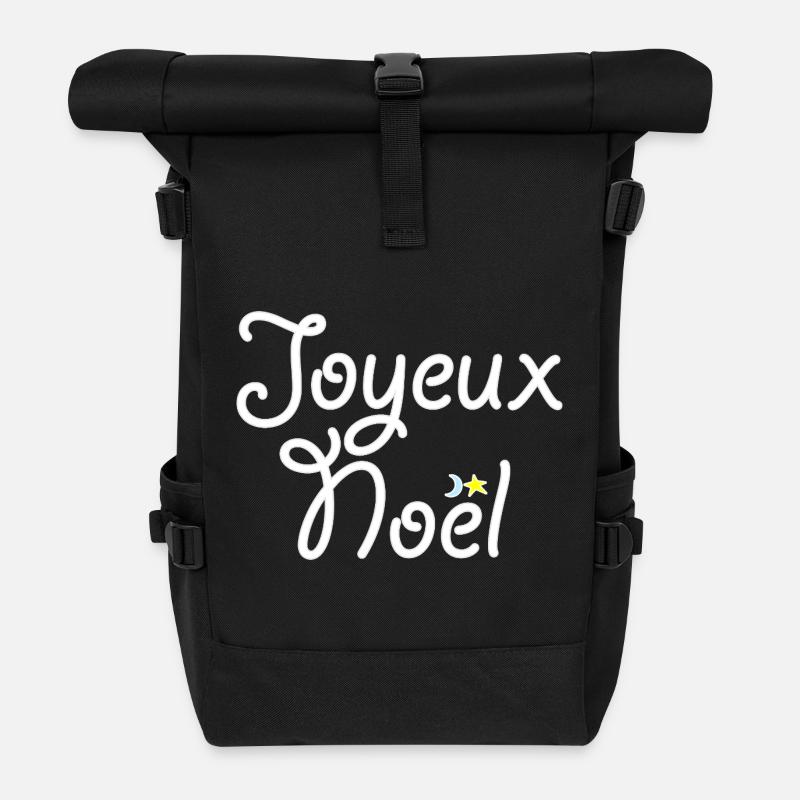 Merry Christmas - Roll Top Backpack - black