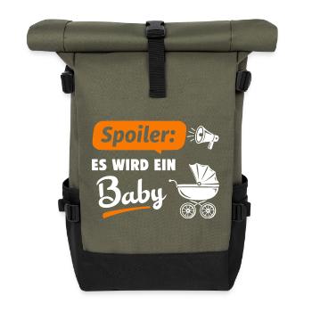 Spoiler : Ça va être un bébé - Sac à dos roll top - olive/noir - Devant
