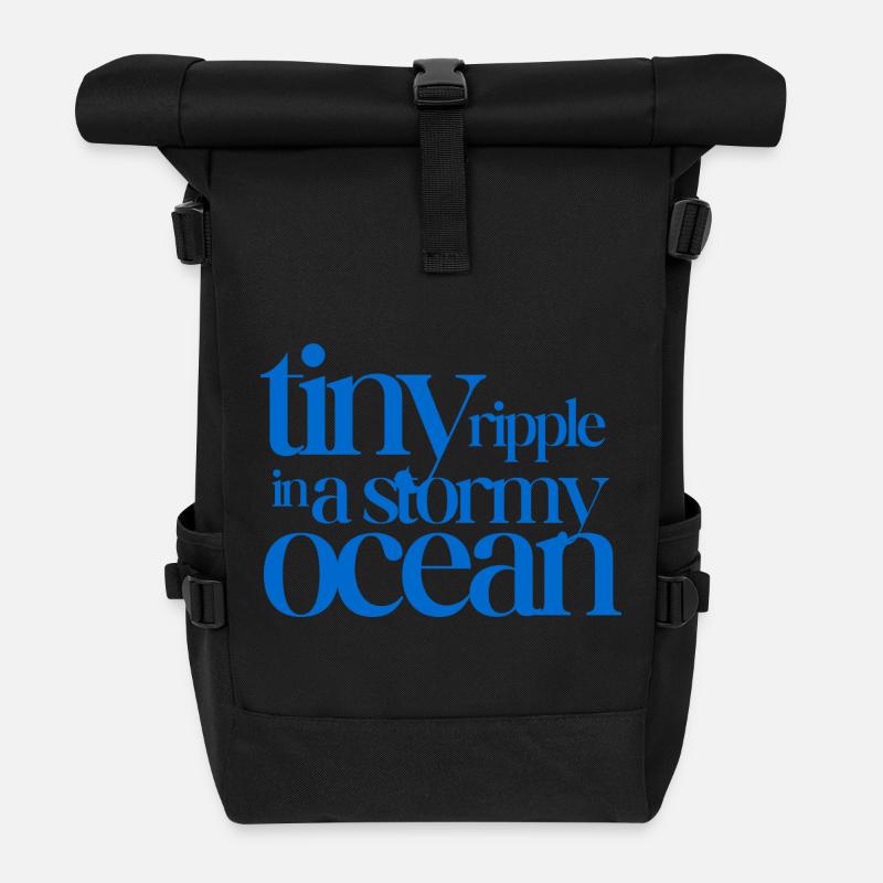 Tiny ripple in a stormy ocean - Roll Top Backpack - black