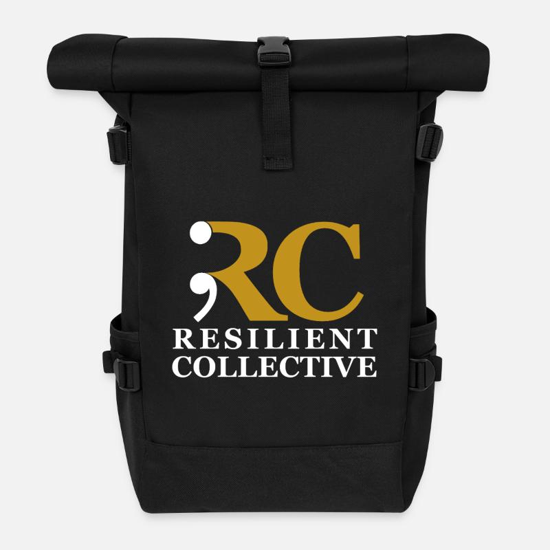 Resilient Collective emblem - Roll Top Backpack - black