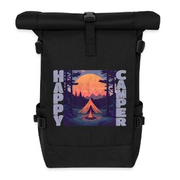 Happy Camper - Rolltop Rucksack - Schwarz - Vorne