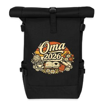 Mamie 2026 | Annonce de grossesse : femmes - Sac à dos roll top - noir - Devant