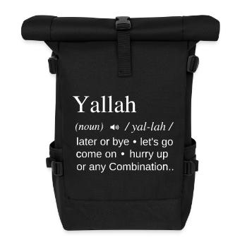 Yallah Arabische Erklärung - Rolltop Rucksack - Schwarz - Vorne