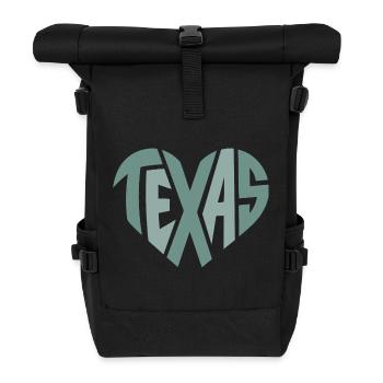Typographie texane Cœur géométrique - Sac à dos roll top - noir - Devant