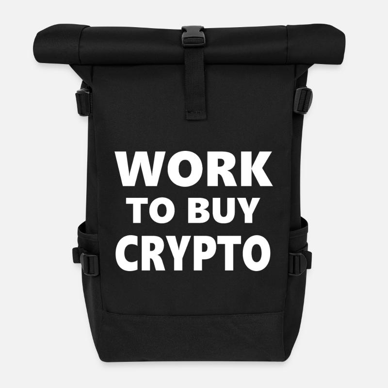 Cours de consommation : Travailler pour acheter de la crypto - Sac à dos roll top - noir