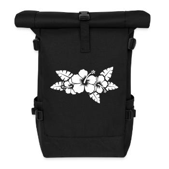 hawaiian flower - Rolltop Rucksack - Schwarz - Vorne