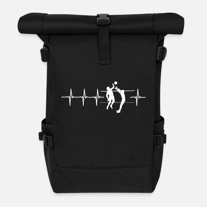 Ich liebe Volleyball (Volleyball Herzschlag) - Rolltop Rucksack - Schwarz