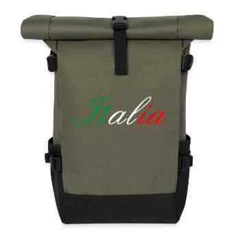 Italia écriture couleur drapeau - Sac à dos roll top - olive/noir - Devant