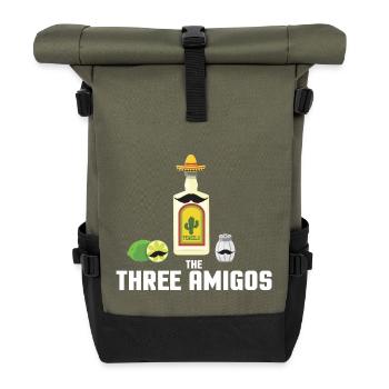 LES TROIS AMIGOS - Sac à dos roll top - olive/noir - Devant