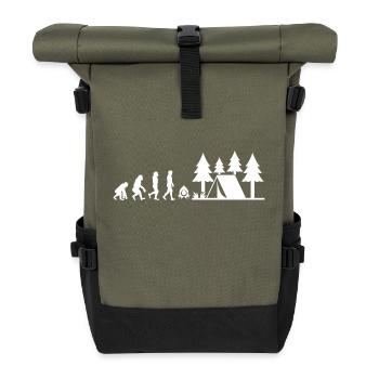 ÉVOLUTION DU CAMPING - Sac à dos roll top - olive/noir - Devant
