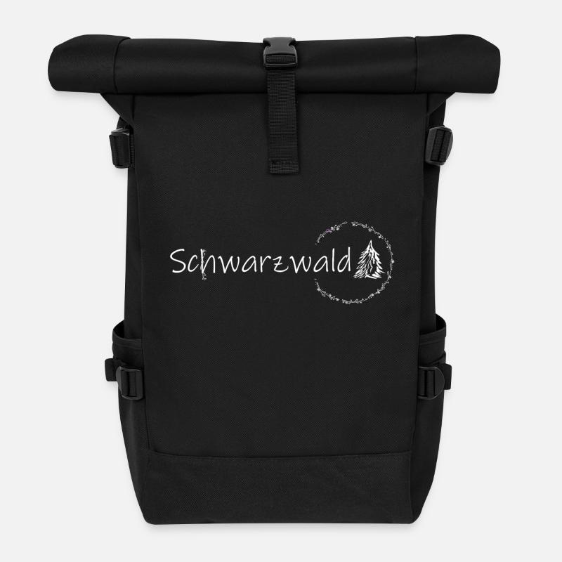 Blumen Schwarzwald Baum Geschenkidee Geschenk - Rolltop Rucksack - Schwarz