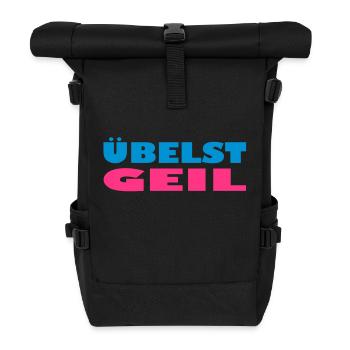 übelst geil leider exit-shirt - Rolltop Rucksack - Schwarz - Vorne