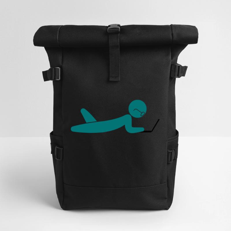 Un programmeur utilisant un ordinateur portable Sac à dos roll top