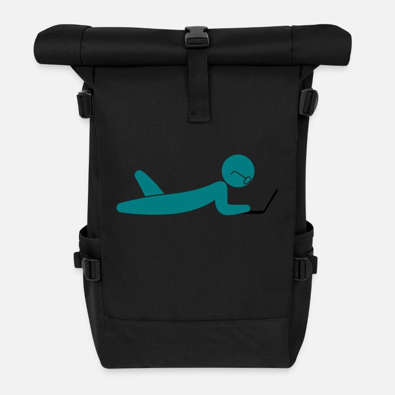 Ein Programmierer mit einem Laptop - Rolltop Rucksack - Schwarz