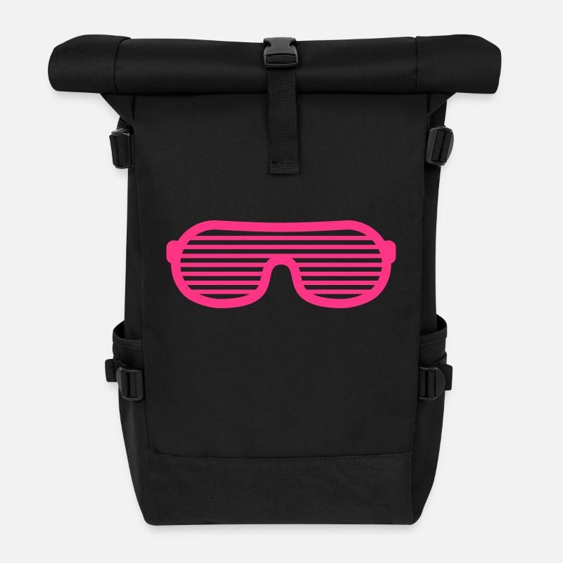 Party Glasses - Rolltop Rucksack - Schwarz