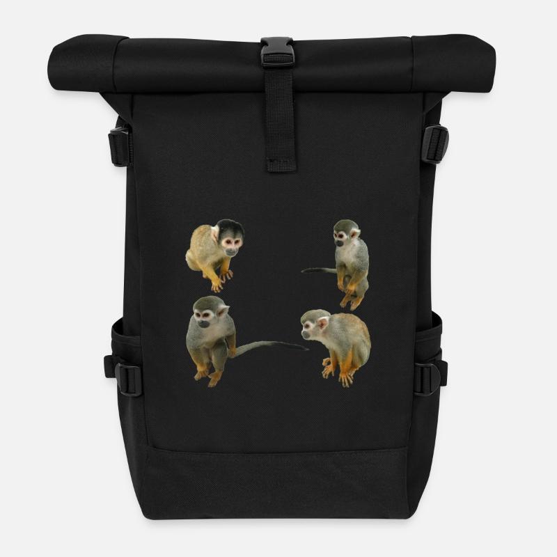 Monkeys - Roll Top Backpack - black