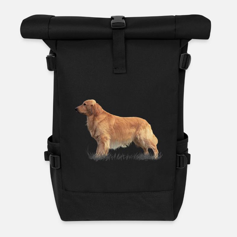 Golden retriever - Sac à dos roll top - noir