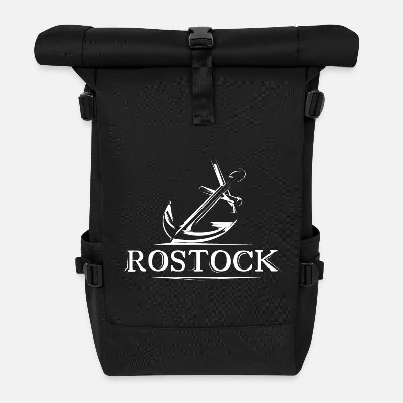 rostock see anker geschenk idee symbol icon logo - Rolltop Rucksack - Schwarz