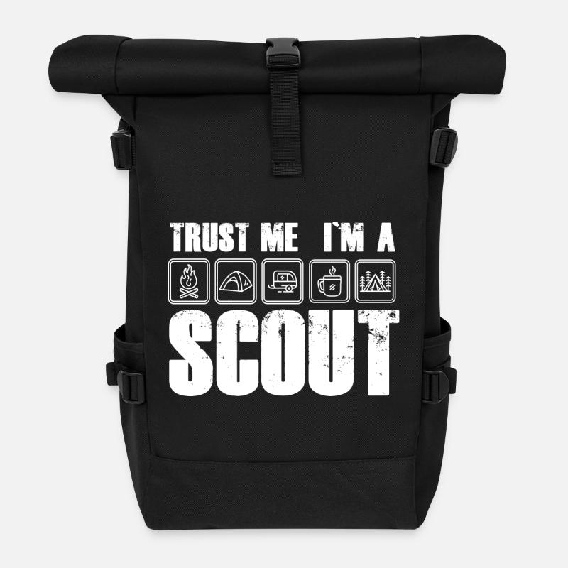 Trust: I am a Scout i am a Scout Scout - Roll Top Backpack - black