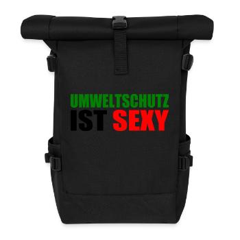 Umweltschutz - Rolltop Rucksack - Schwarz - Vorne