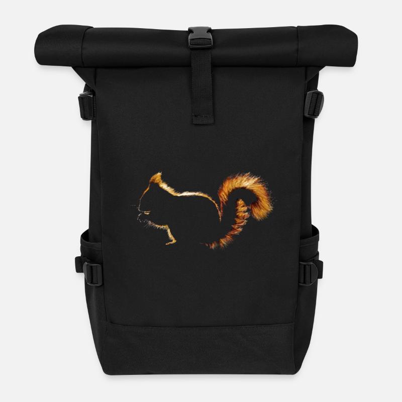 Eichhörnchen - Rolltop Rucksack - Schwarz