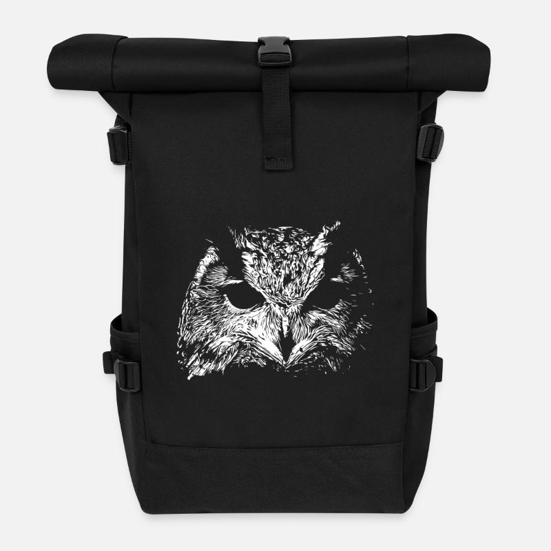Gruselige Eule - Rolltop Rucksack - Schwarz
