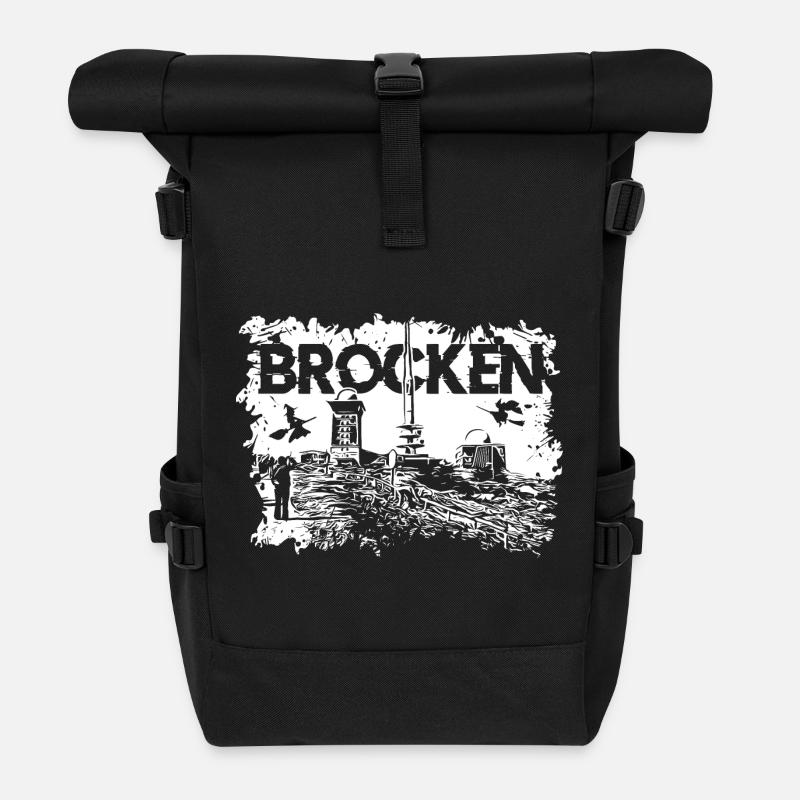 Harz Brocken Wandern - Rolltop Rucksack - Schwarz