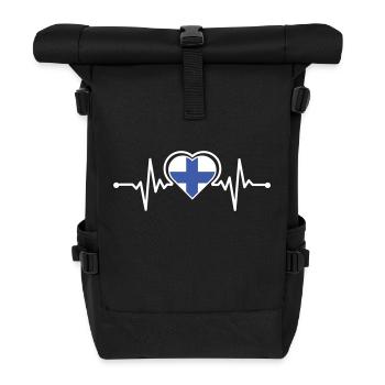 Finland Heartbeat - Roll Top Backpack - black - Front