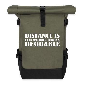 Distance is desirable - Roll Top Backpack - olive/black - Front