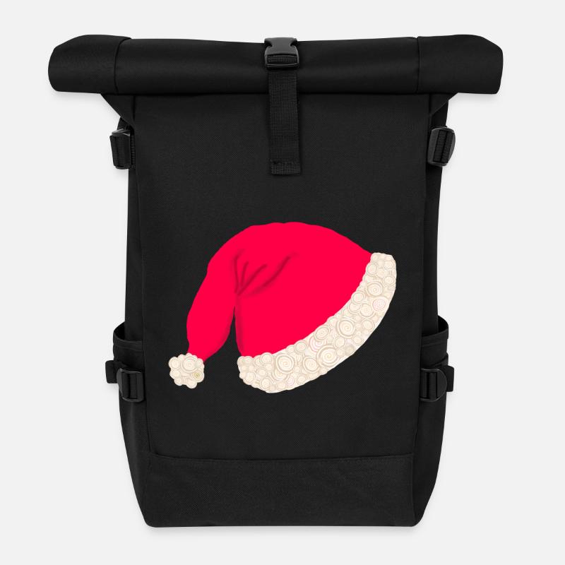 Weihnachtsmütze ohne Text - Rolltop Rucksack - Schwarz
