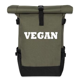 Vegan - Rolltop Rucksack - Olive/Schwarz - Vorne