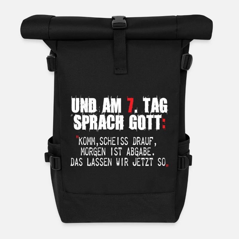 Graffiti-Style Protestgestaltung mit Zitaten - Rolltop Rucksack - Schwarz